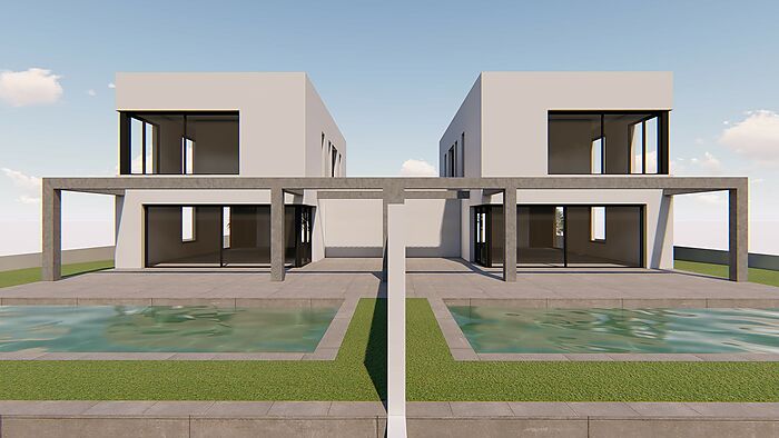 Villa de obra nueva al canal en Empuriabrava